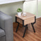 Kalina End Table, Rustic Natural & Black